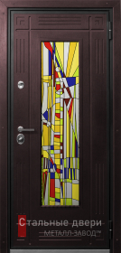 Стальная дверь Дверь с витражом №29 с отделкой МДФ ПВХ
